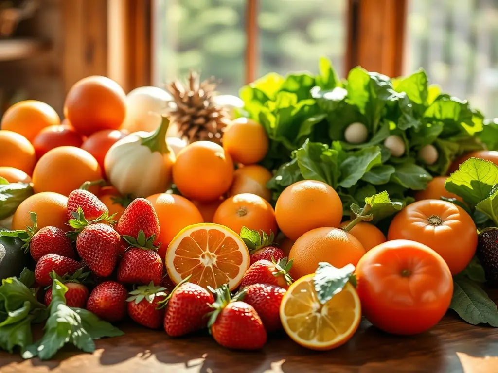 A vibrant image of fresh fruits and vegetables, symbolizing the focus on nutrition and healthy lifestyle choices within the wellness programs.